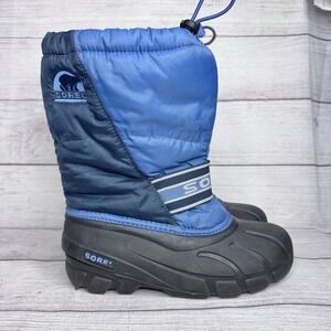 Sorel Cub Kids Blue Navy Waterproof Insulated Winter Snow Boots Size 5